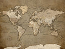 World Map Wall Art Canvas Print, Framed Map Art Picture