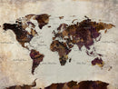 World Map Canvas Triptych – Colorful Global Wall Art for