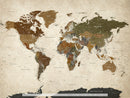 Custom Push Pin World Map Wall Art Canvas Print –