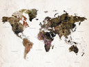 Watercolor World Map Print - Large Wall Art Canvas Print for
