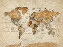 Personalized World Map Canvas Print – Custom Push Pin Framed