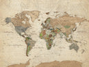 Framed World Map Wall Art for Home and Office Decor