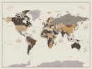 Personalized Travel Tracker Map with Pins Framed Large for