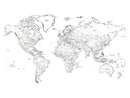 World Map Canvas Print – Framed Modern Detailed Map of the