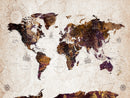 Personalized Push Pin World Map Canvas – Custom Framed