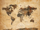 Vintage World Map Canvas Wall Art Print, Personalized