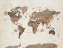 Personalized World Map Wall Art Canvas Print – Custom Push