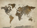 Vintage World Map Canvas Wall Art – Framed Travel Map for