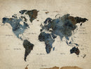 Personalize World Map Canvas Wall Art – Custom Framed Push