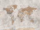 Detailed World Map Wall Art Canvas Print for Home and Office Decor