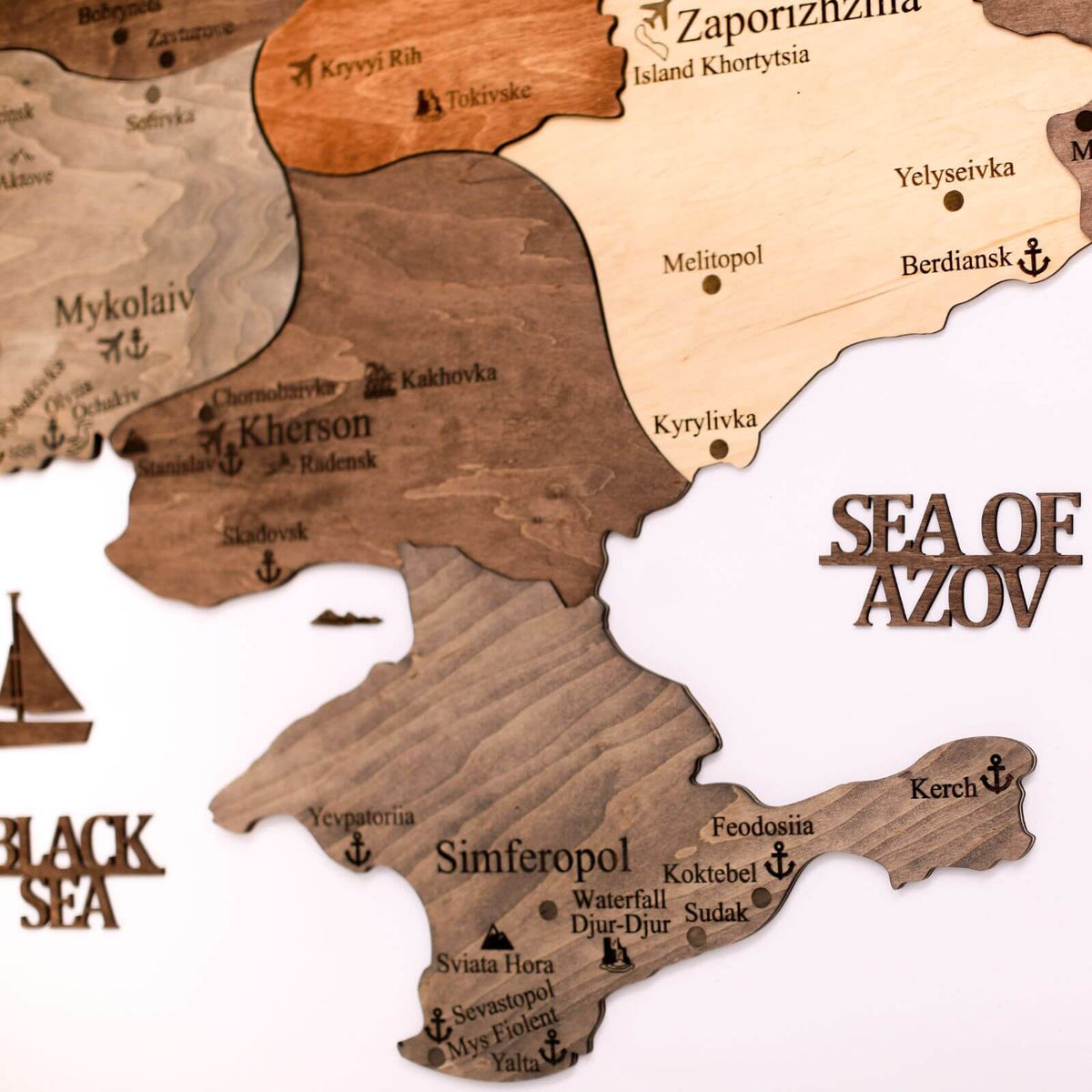 Wooden Map of Ukraine Multicolor, photo 3 of 16