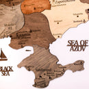 Wooden Map of Ukraine Multicolor