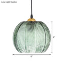 GobekUsa Mara - Green Ribbed Glass Pumpkin Dinette Pendant Lamp