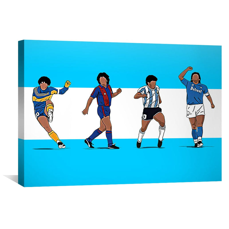 Maradona Through The Years Canvas