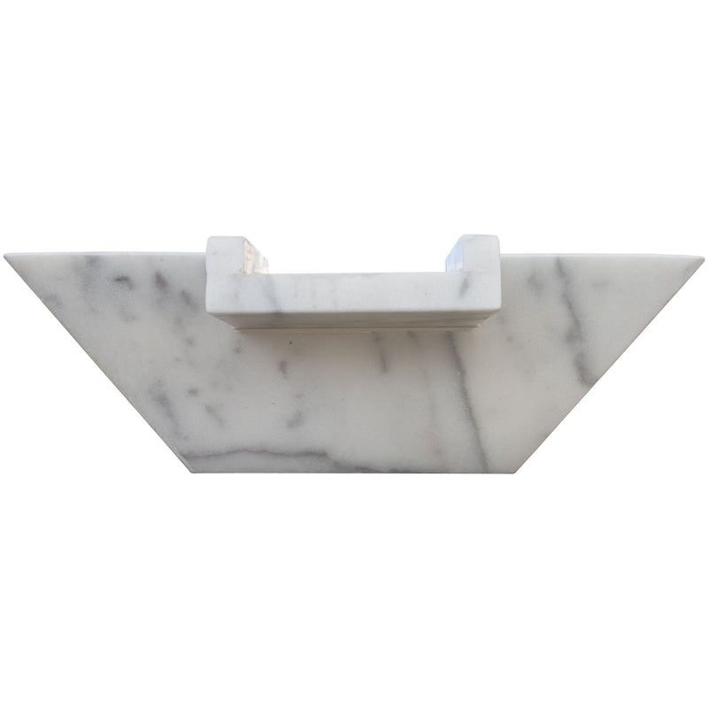 Carrara White Marble Natural Stone Pool Square Cascade Water Bowl