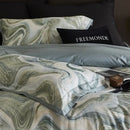GobekUsa 100s Egyptian Cotton Printed Bedding Set with Sheet, Duvet Cover, and Pillowcase