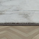 Marble Patten Area Rug in Gold Cream for Living Room with Contour Cut