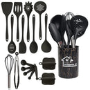 GobekUsa 18Pcs Silicone Kitchen Utensils Turner Spatula Measuring Spoon Cooking Tool Set