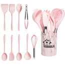 GobekUsa 18Pcs Silicone Kitchen Utensils Turner Spatula Measuring Spoon Cooking Tool Set
