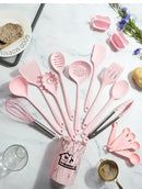 GobekUsa 18Pcs Silicone Kitchen Utensils Turner Spatula Measuring Spoon Cooking Tool Set
