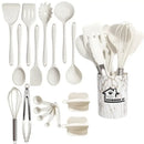 GobekUsa 18Pcs Silicone Kitchen Utensils Turner Spatula Measuring Spoon Cooking Tool Set