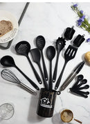 GobekUsa 18Pcs Silicone Kitchen Utensils Turner Spatula Measuring Spoon Cooking Tool Set