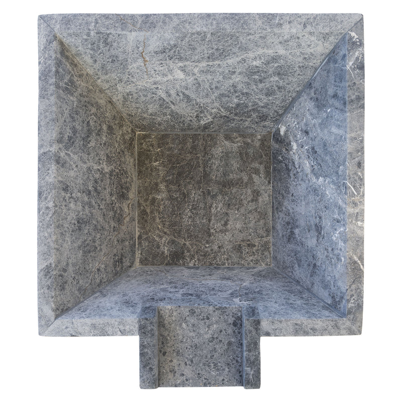 Silver Shadow Marble Natural Stone Pool Square Cascade Water Bowl