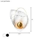GobekUsa Marble Teardrop Sconce Lamp: Designer 1-Light Flush Mount Wall Light in Black/White for Living Room