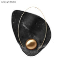 GobekUsa Marble Teardrop Sconce Lamp: Designer 1-Light Flush Mount Wall Light in Black/White for Living Room