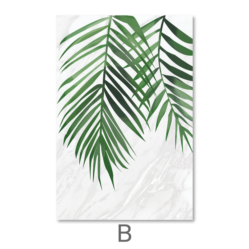 Marble Tropical Leaf Canvas