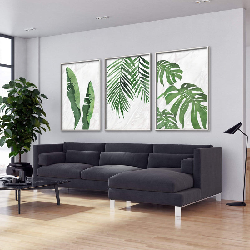 Marble Tropical Leaf Canvas