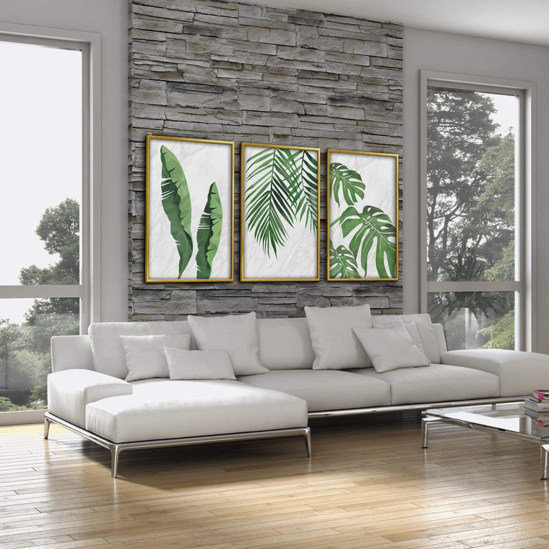 Marble Tropical Leaf Canvas