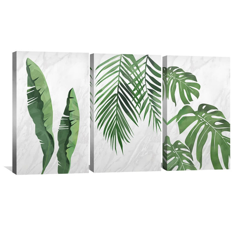 Marble Tropical Leaf Canvas