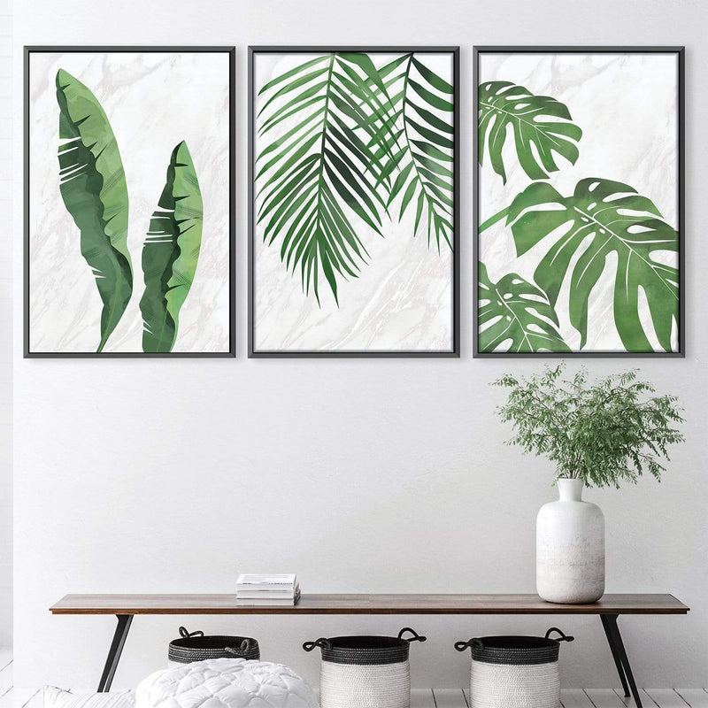 Marble Tropical Leaf Canvas