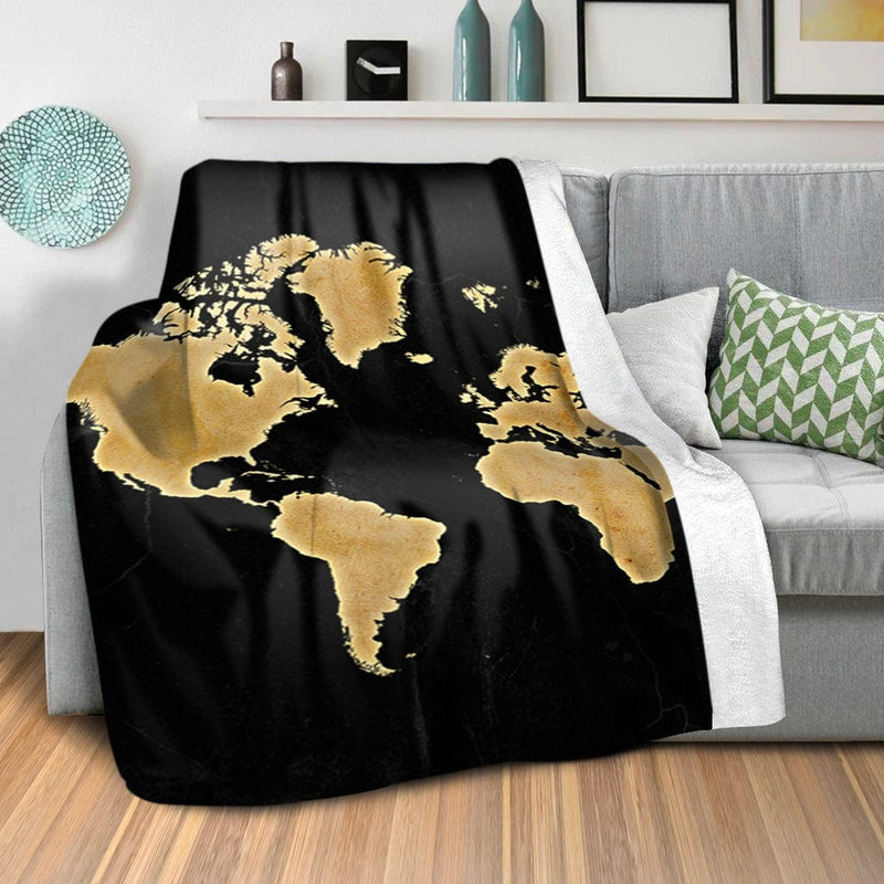 Marble World Map Blanket