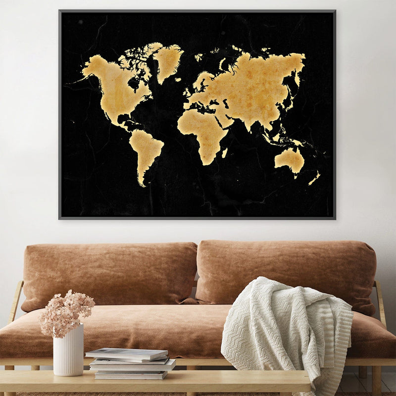 Marble World Map Canvas