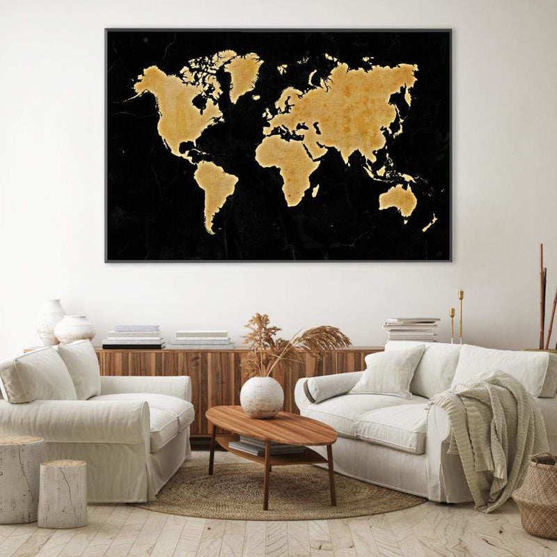 Marble World Map Canvas