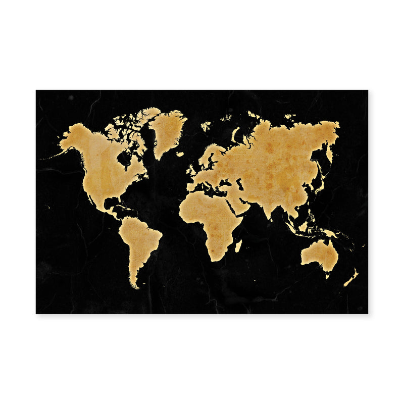 Marble World Map Canvas