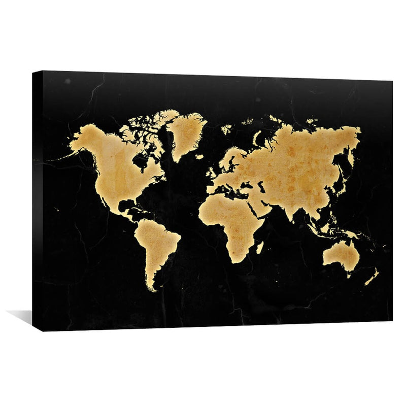 Marble World Map Canvas