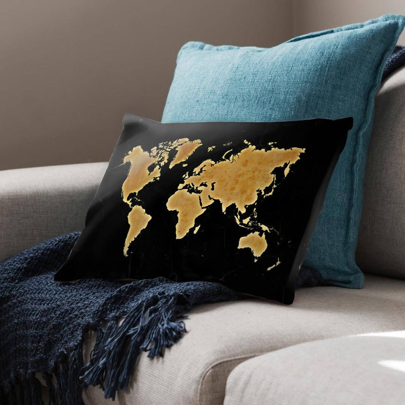 Marble World Map Cushion