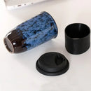 Marbled ceramic kiln mug with silicone grip kitchen travel cup by Decorbites