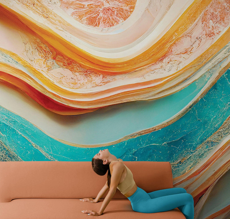 Colorful Marble Slate Wallpaper Mural.