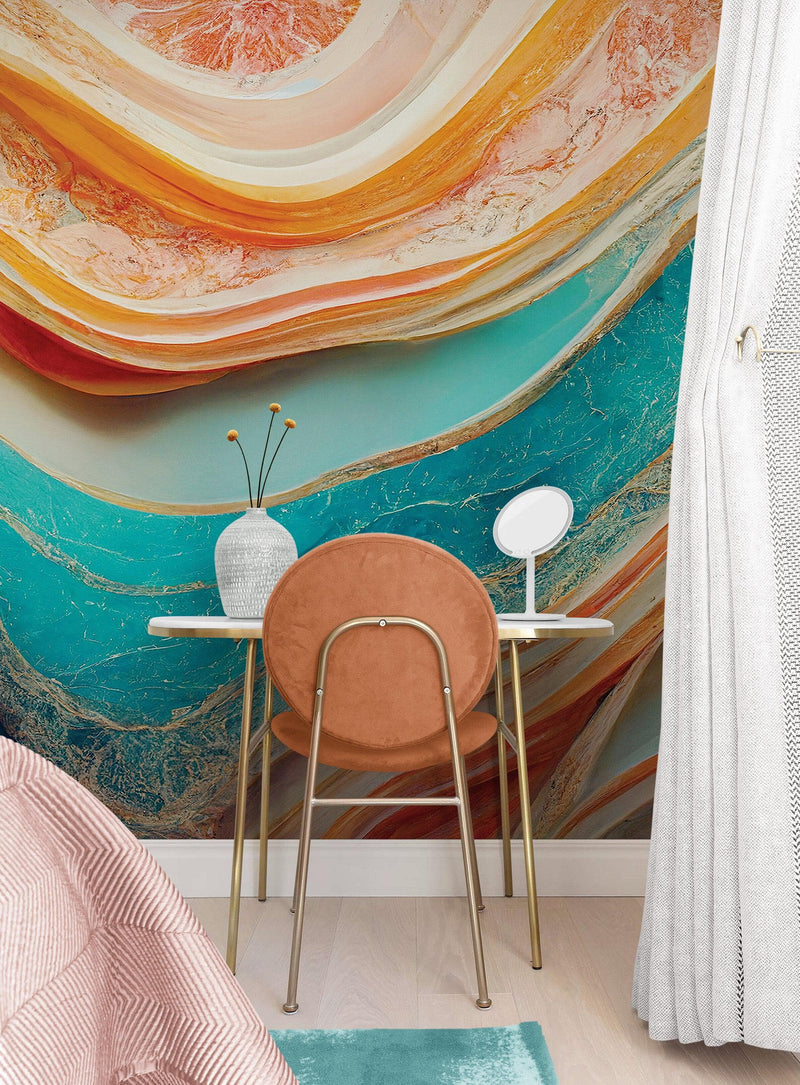 Colorful Marble Slate Wallpaper Mural.