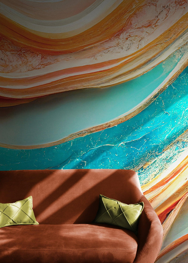 Colorful Marble Slate Wallpaper Mural.