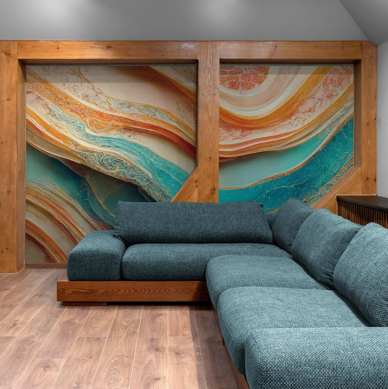 Colorful Marble Slate Wallpaper Mural.