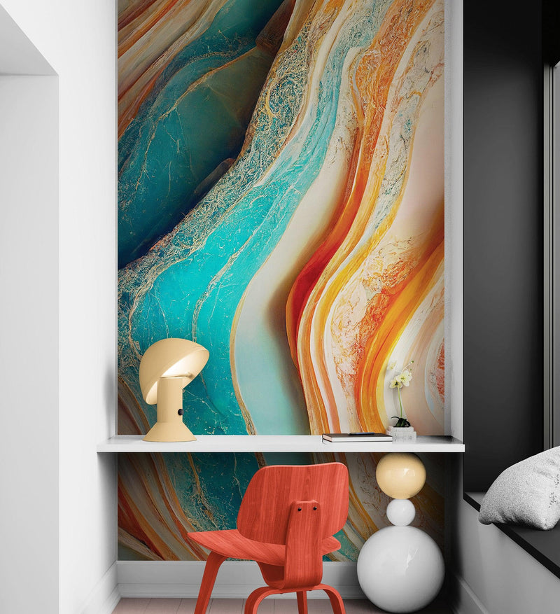 Colorful Marble Slate Wallpaper Mural.