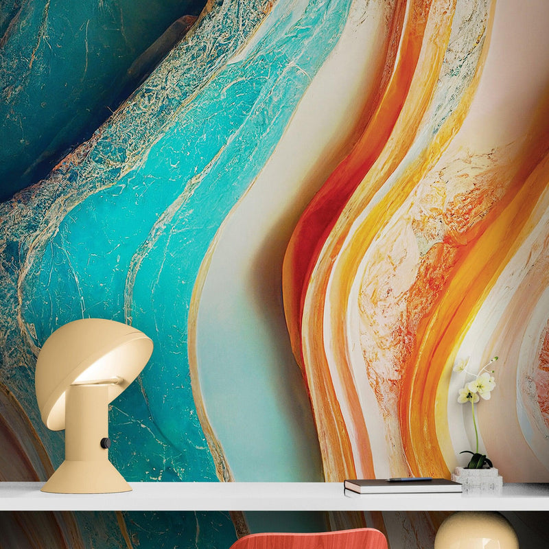 Colorful Marble Slate Wallpaper Mural.