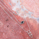 Marcasite and Onyx Sterling Silver Layered Necklace