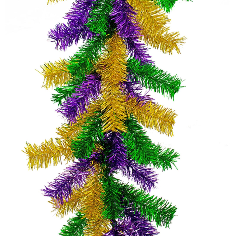 Mardi Gras Mixed Christmas Brush Garland