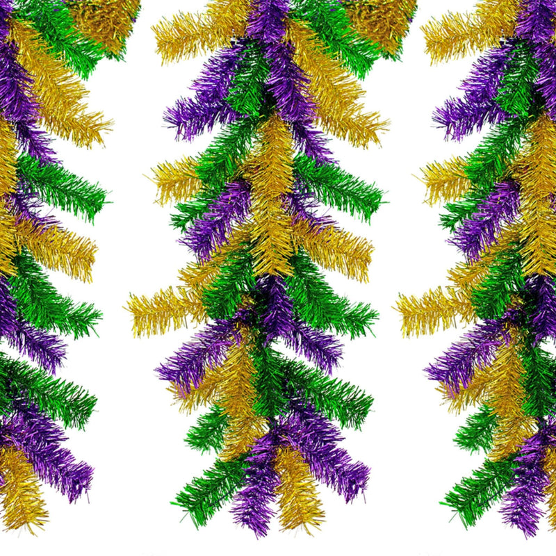 Mardi Gras Mixed Christmas Brush Garland